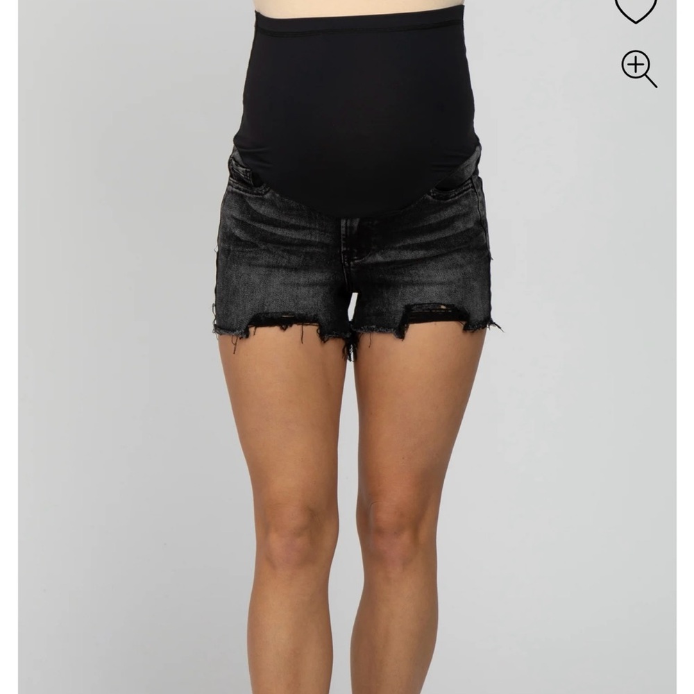 Pinkblush Maternity Black Denim Shorts